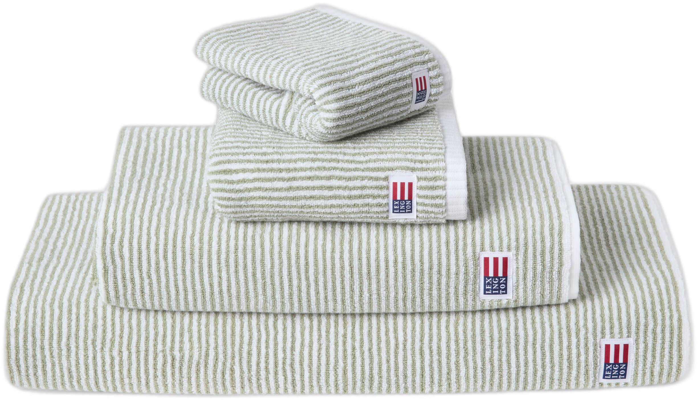 Original Towel White/Vintage Green Striped