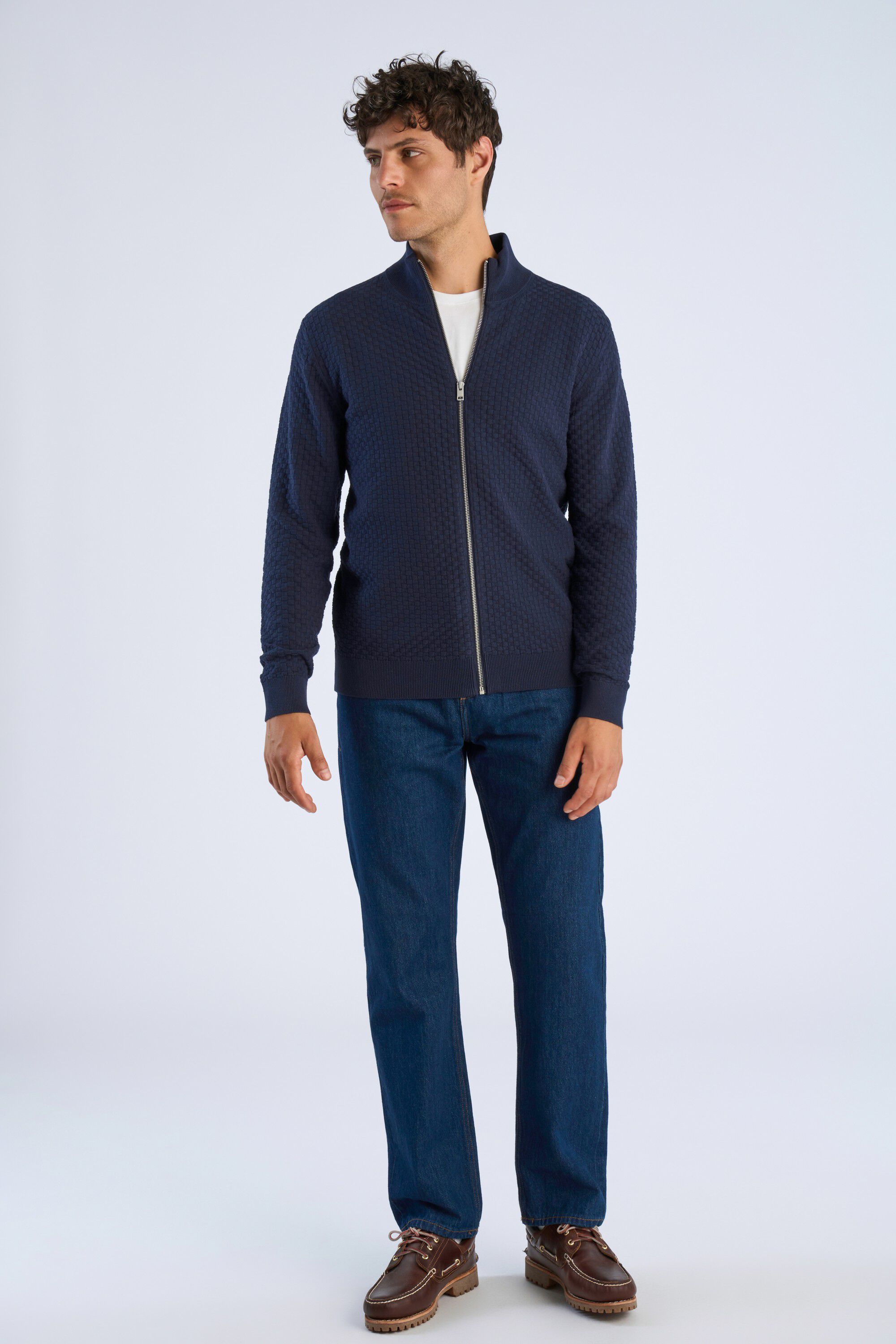 Knitted zip cardigan