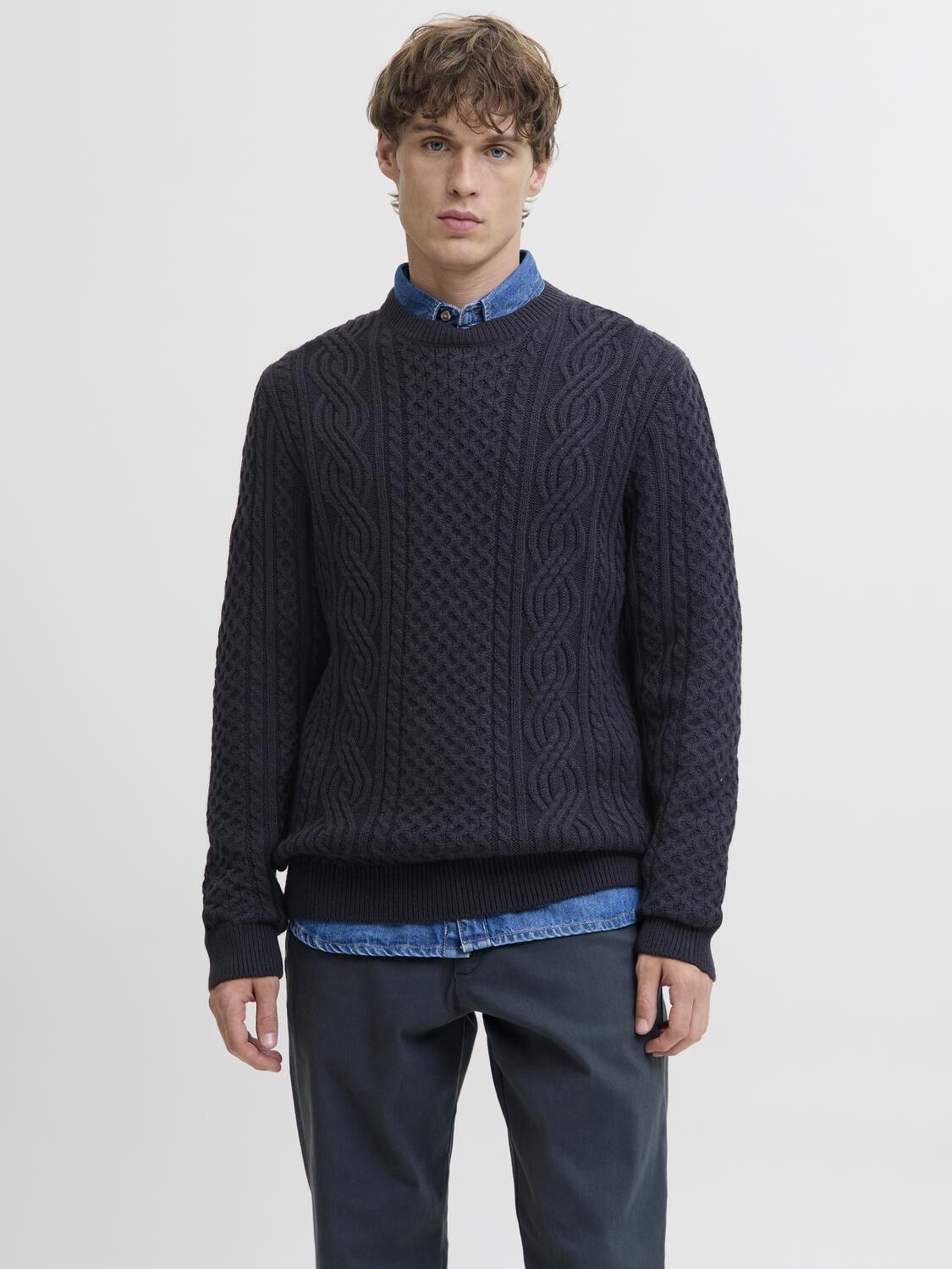 JPRBLUSEAN KNIT CABLE CREW NECK SN