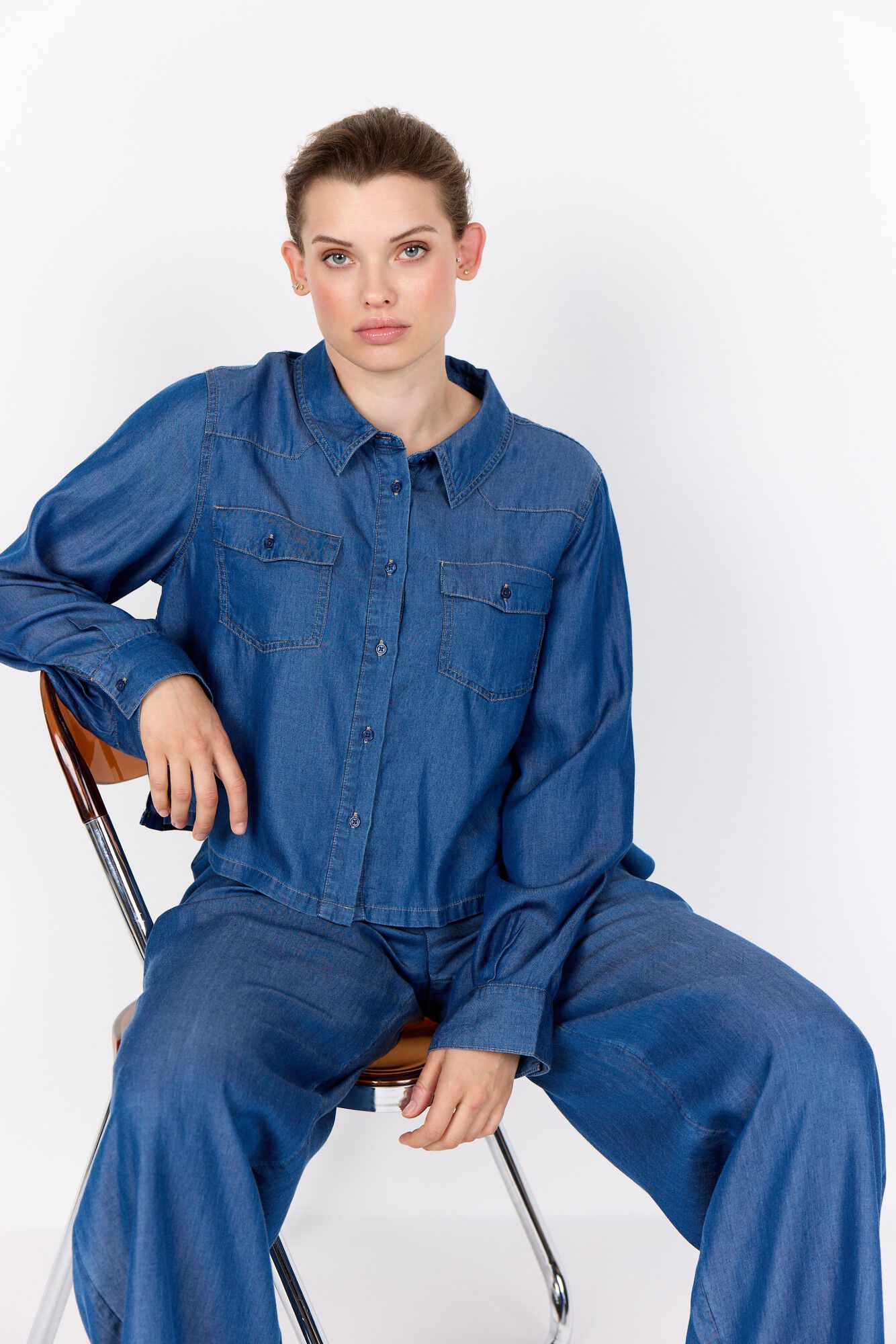 WA-FLORA 12 Skjorte M&oslash;rk denim