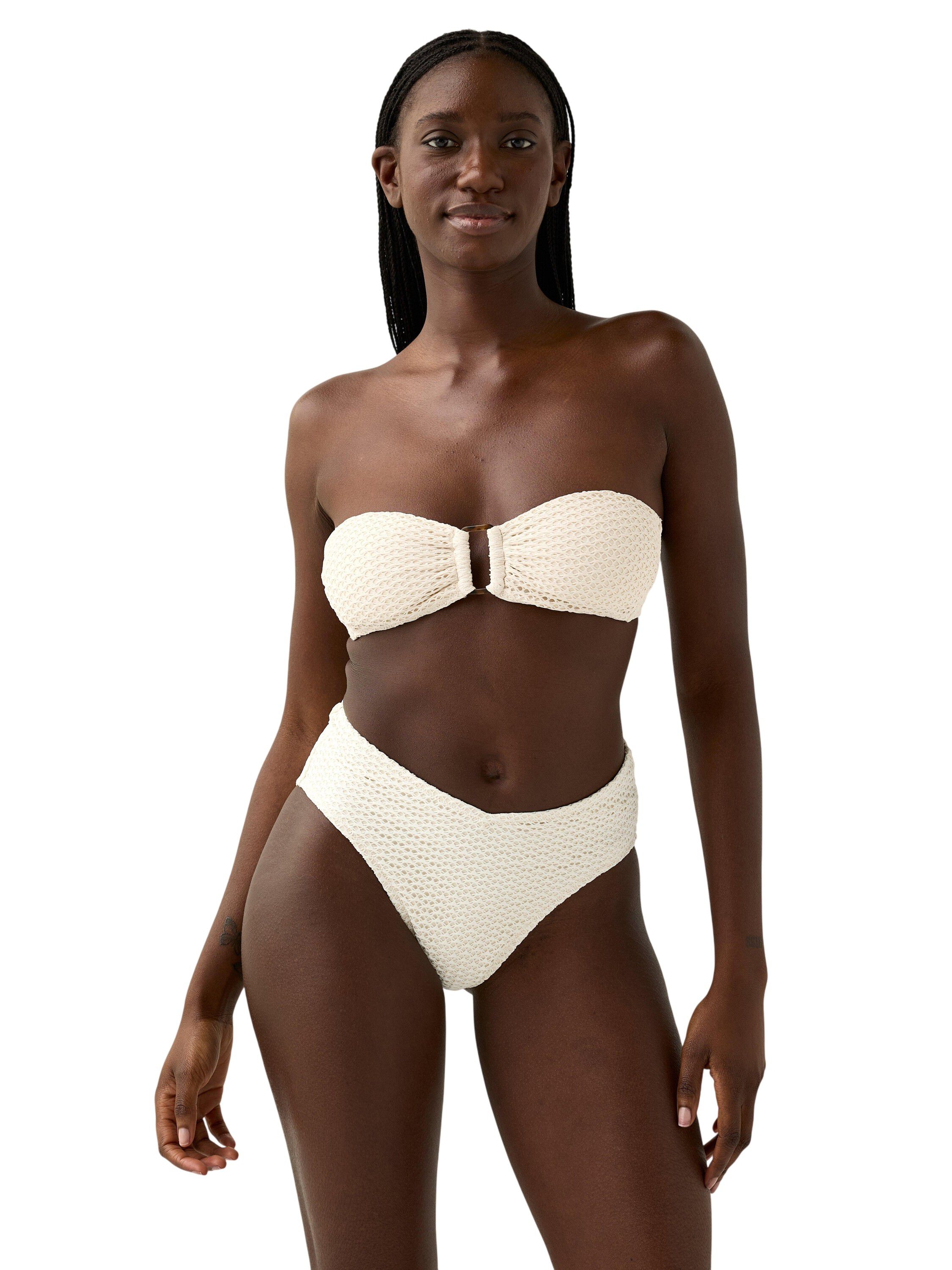 Bandeau bikini top with removable p