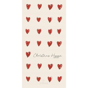 Serviet 10x20 cm hjerter og Christmas Hygge