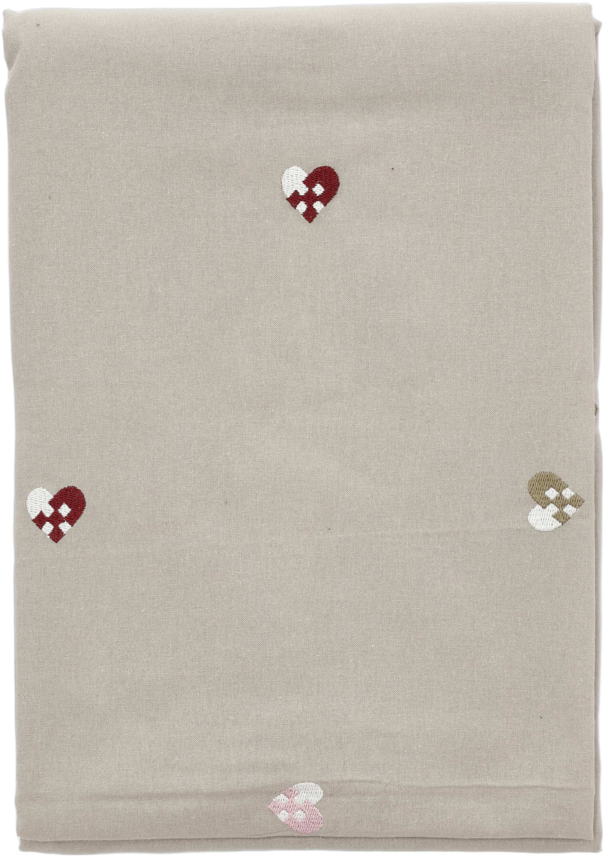 Juleduk 140x220 Christmas Hearts Embroidery Rose