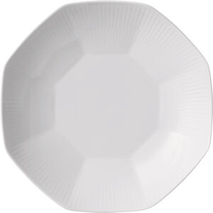 Hvid Riflet skål buet form 25 cm