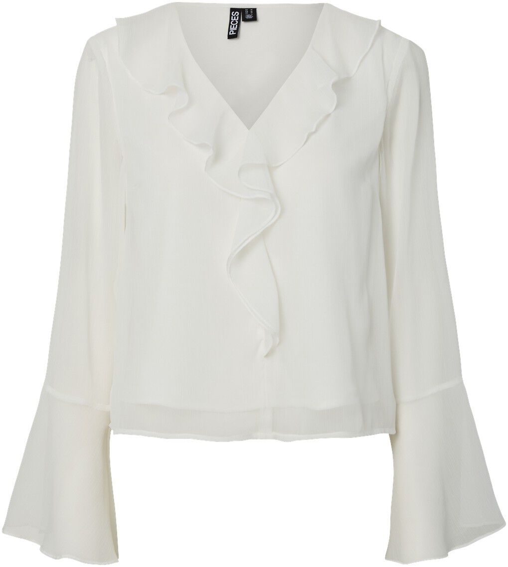 PCJASMIN LS V-NECK TOP WVN D2D PP B