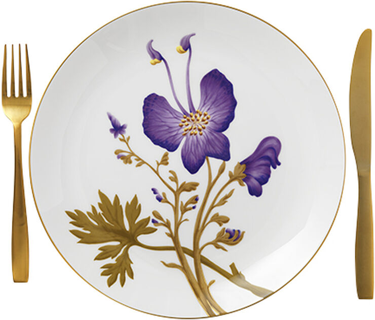 Flora 27 cm. tallerken - Stedmoderblomst