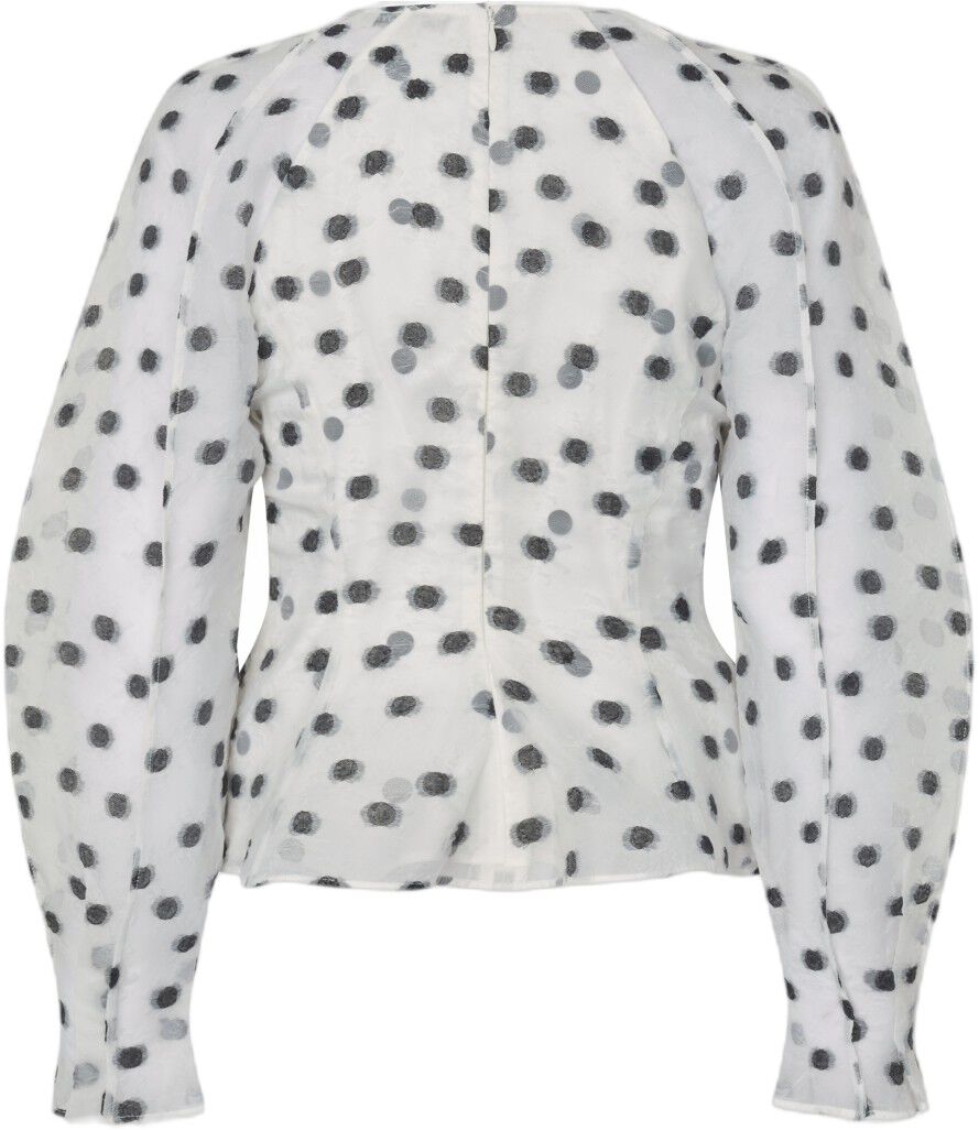 2460 Dotted Organza, Sheer Peplum Top