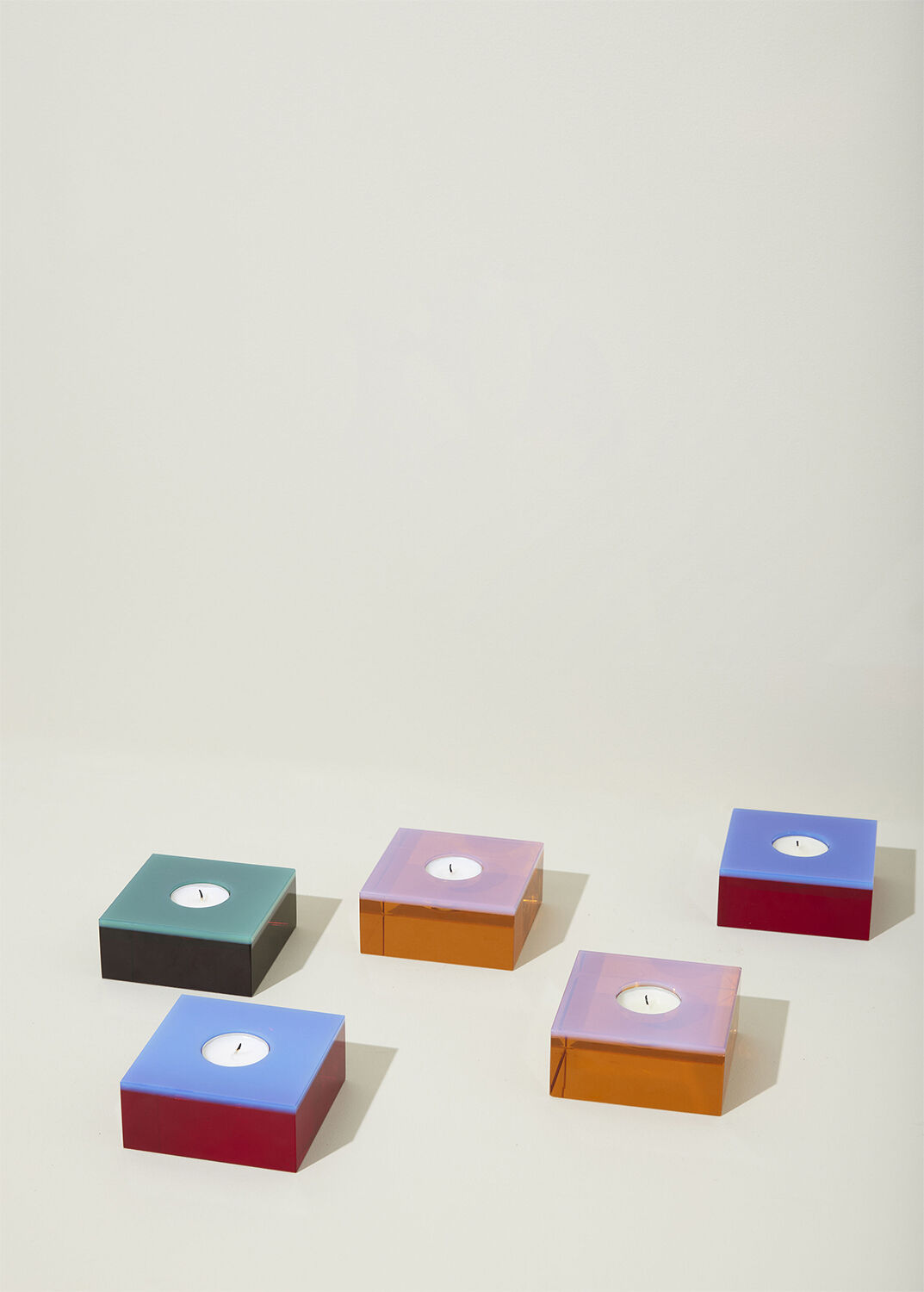 Flux Tealight Holder Blue/Red