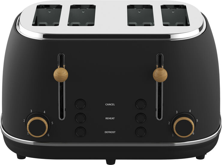 WITT PREMIUM 4-SLICE TOASTER WOOD BLACK