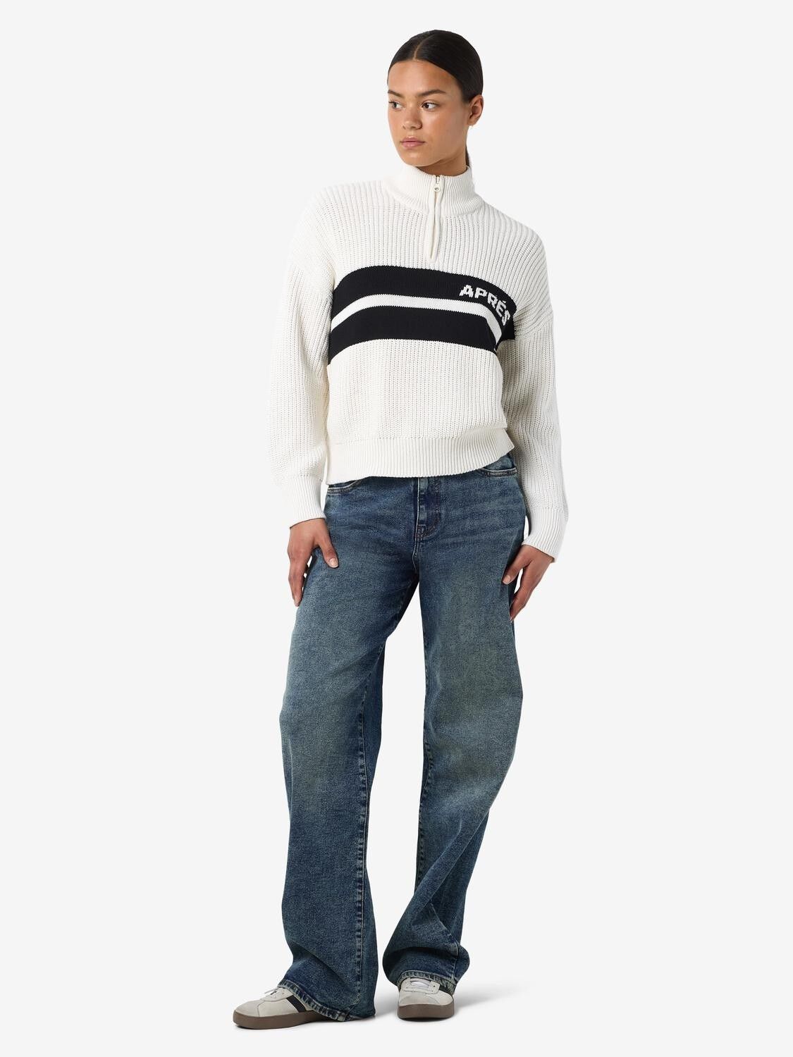 NMSTINA L/S HIGH NECK HALF ZIP KNIT