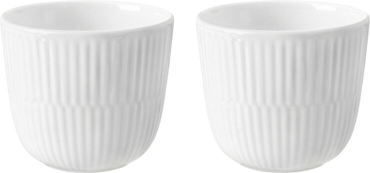 Hvid Riflet fyrfadslysestager 2-pak