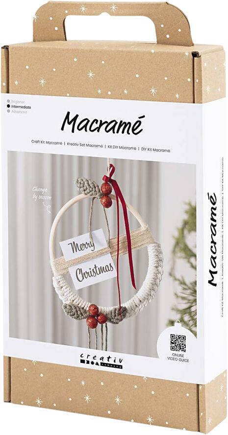 DIY Kit Macramé, Julekrans, mos grøn