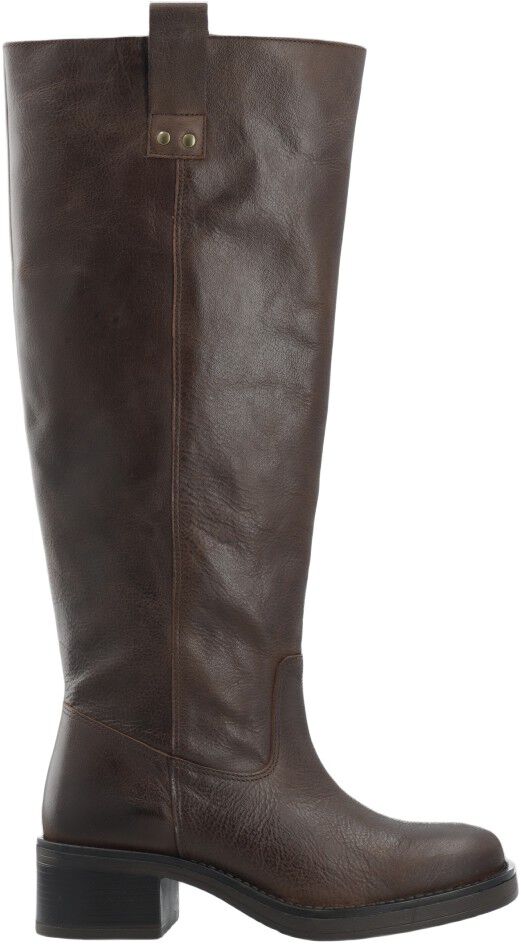 BIAMARY Knee High Pull On Boot Pull Up Leather