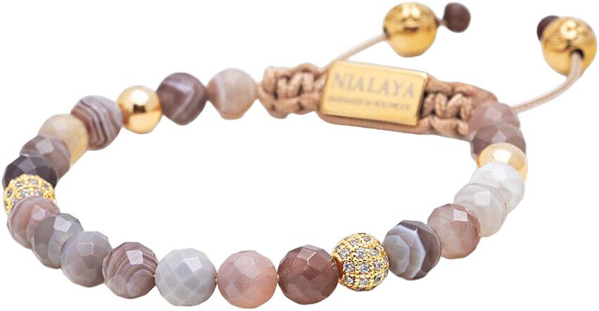 Women's Beaded Bracelet with Botswana Agate