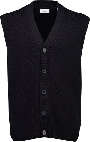 Rib v-neck button slipover