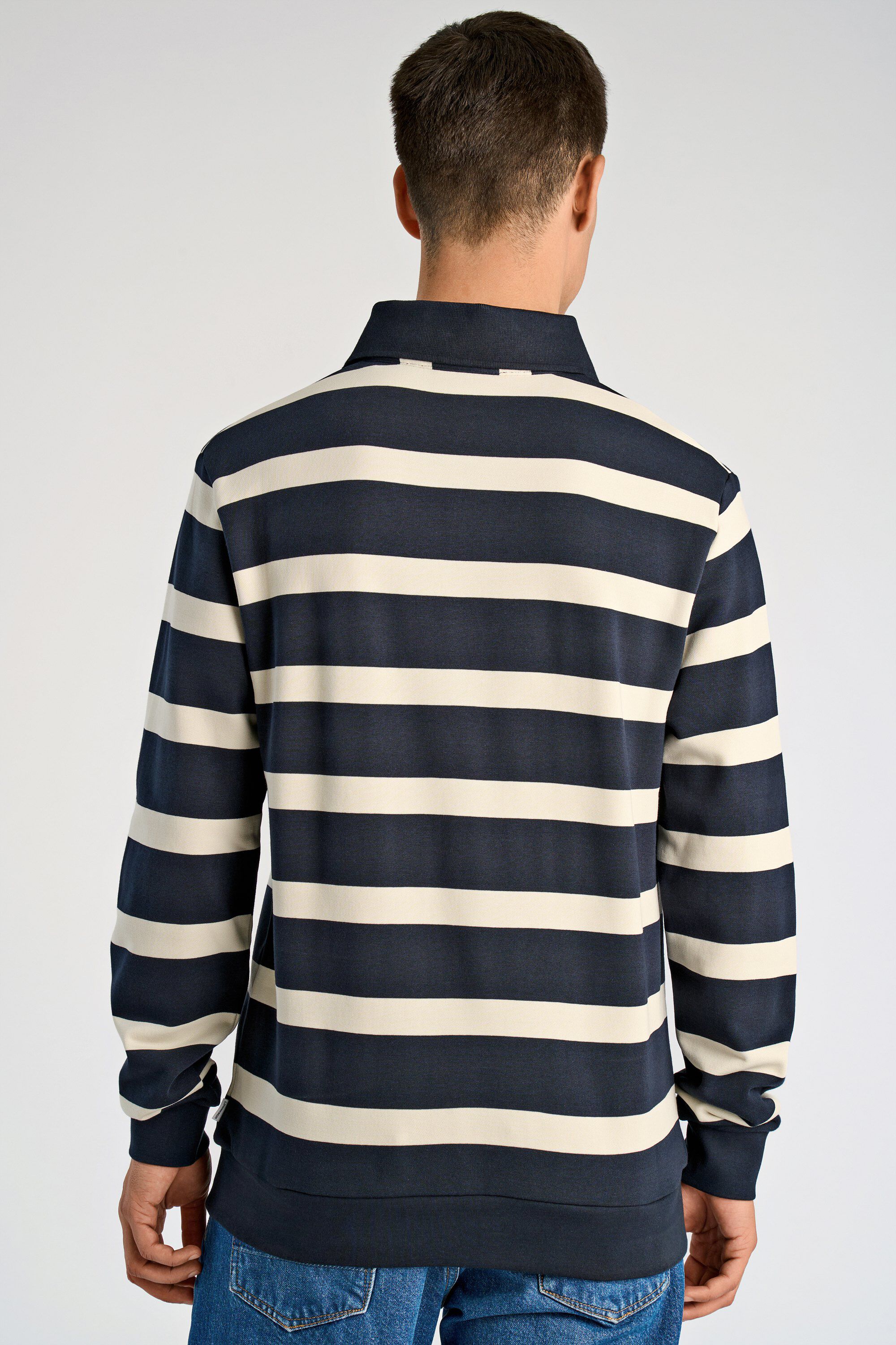 Striped polo sweatshirt L/S