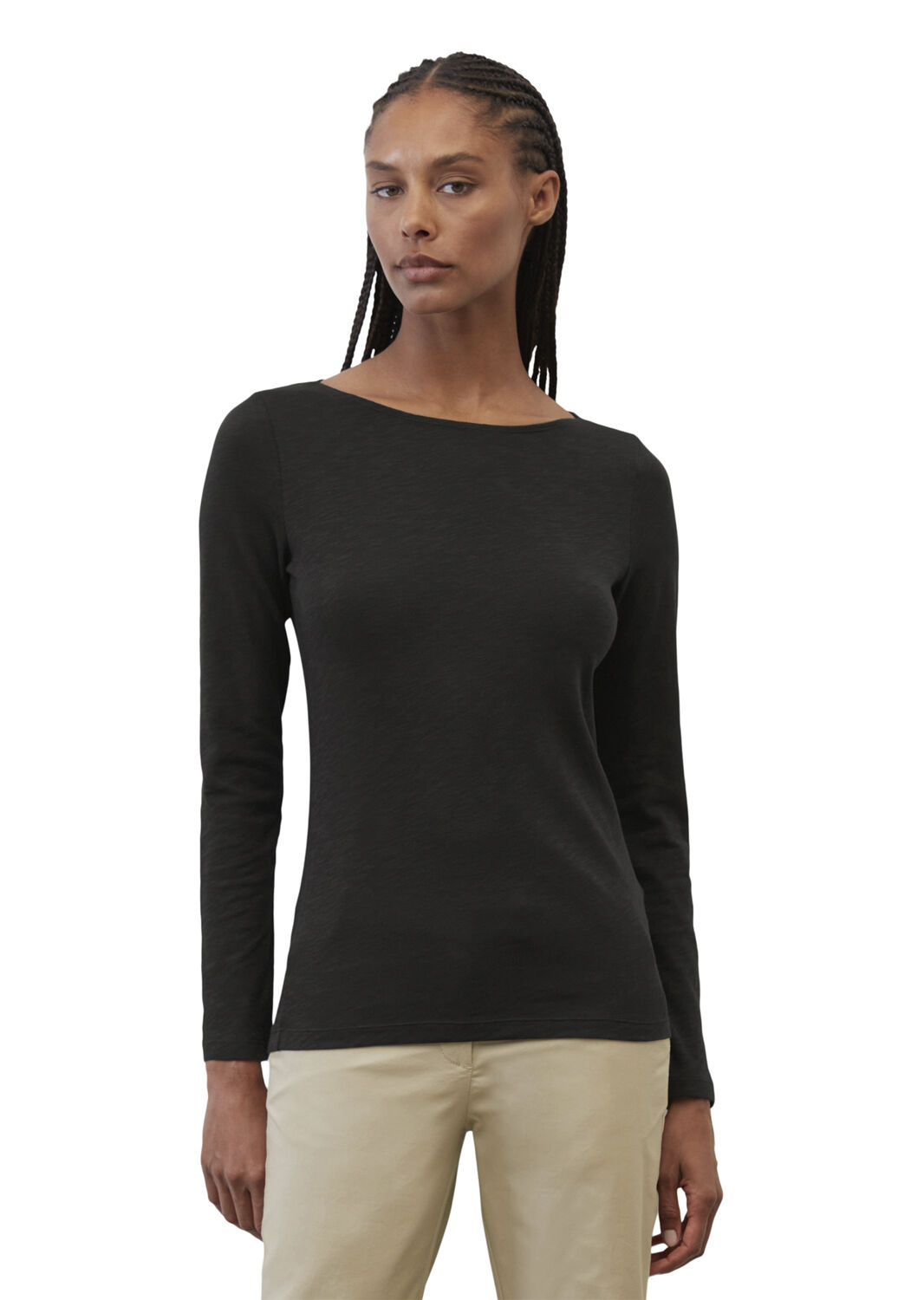 T-shirt, long sleeve, boat neck