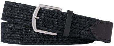 Leather-Trim Braided Belt