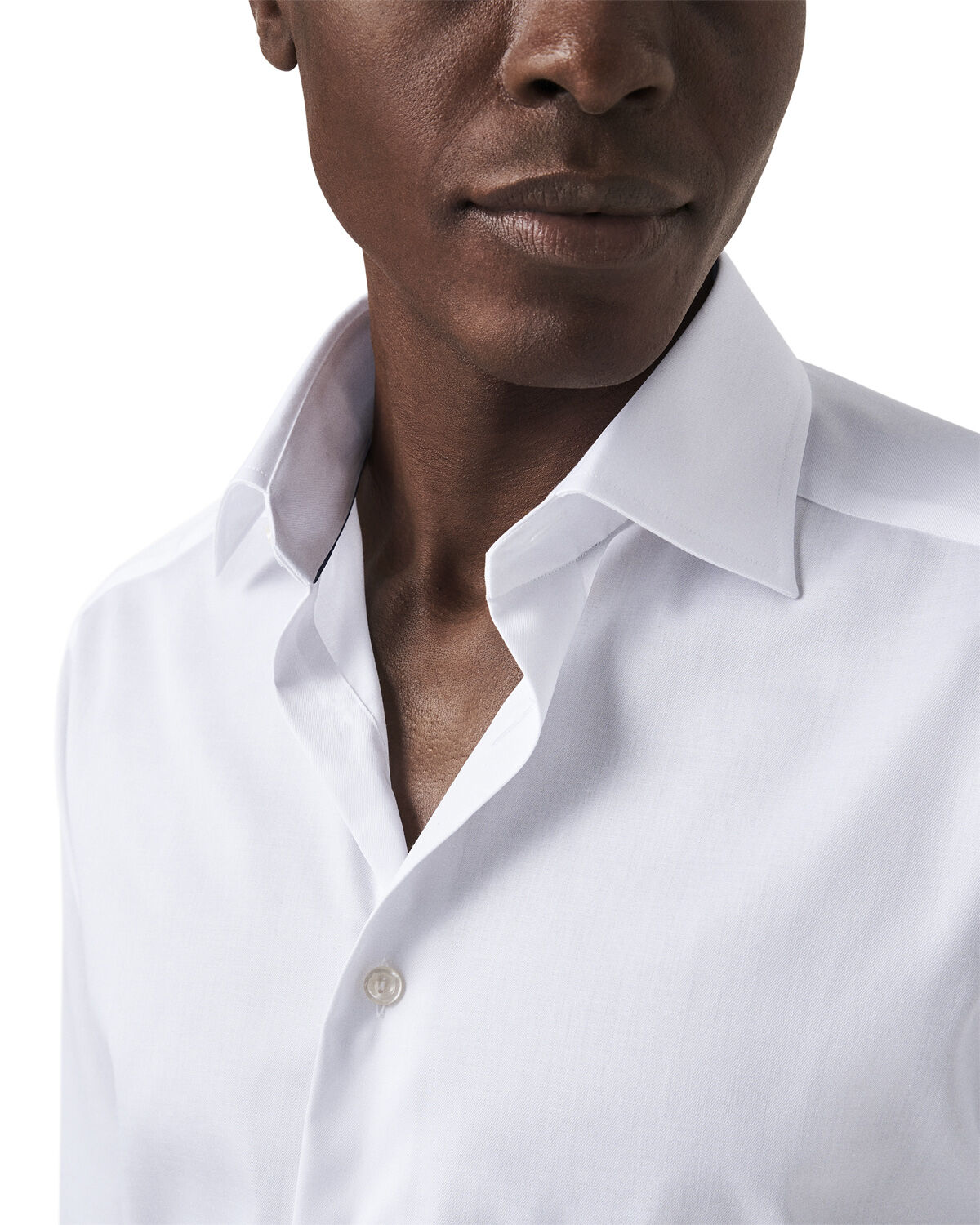Slim Fit White Signature Twill Shirt - Extra Long Sleeve