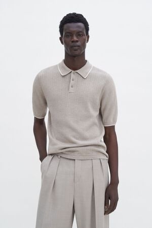 Linen Cotton Knit Polo