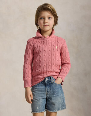 Cable-Knit Cotton Sweater