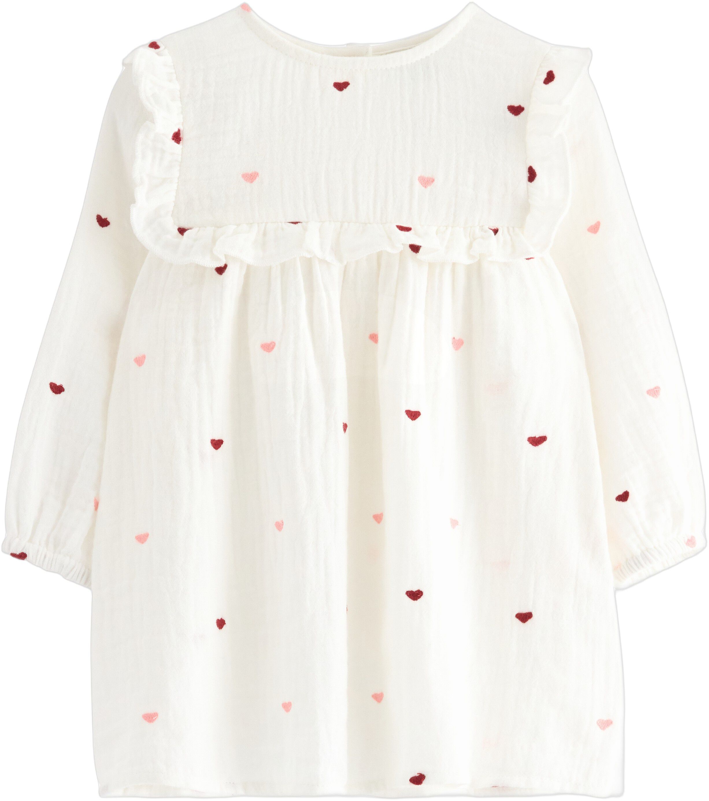 V&aelig;vet kjole i bl&oslash;d bomuldsgas med l