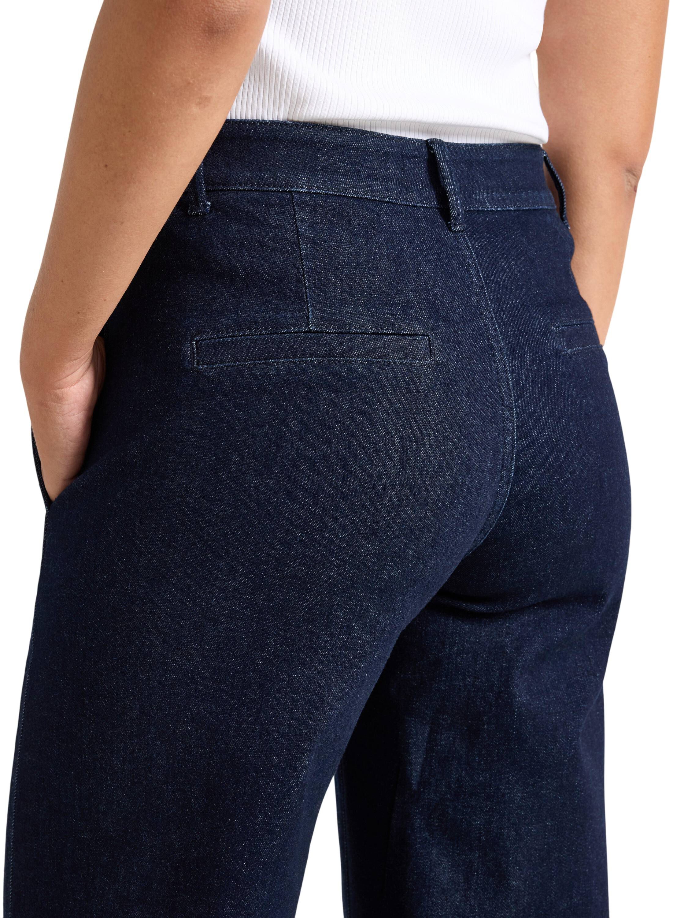 Trousers denim wide crease rin