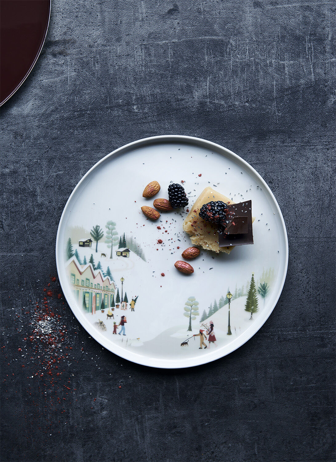 "Tallrik flat rak kant Vinter 26 cm Vit Ugnsfast porslin"