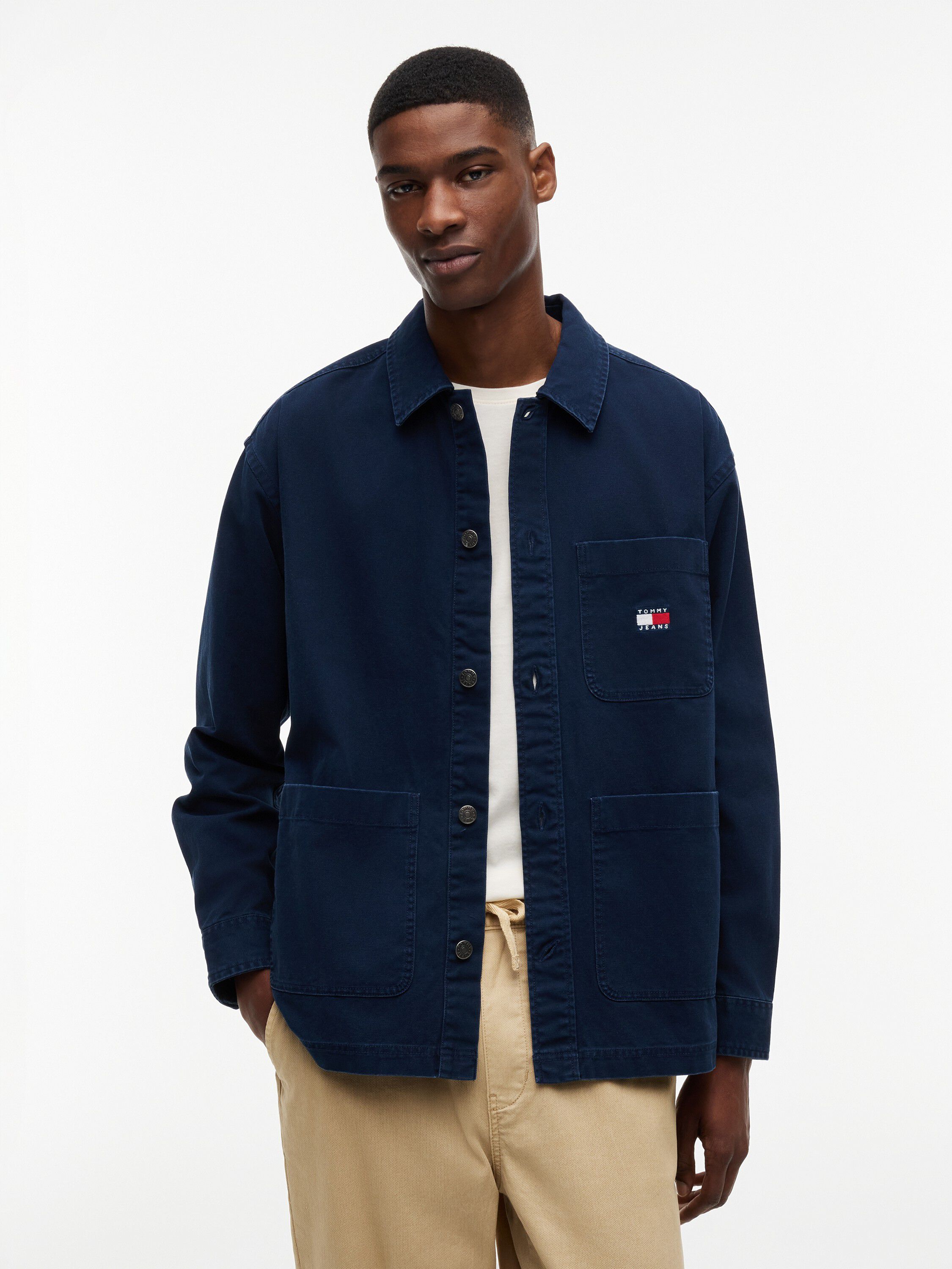 Oversized Fit Patch Pocket Overshirt