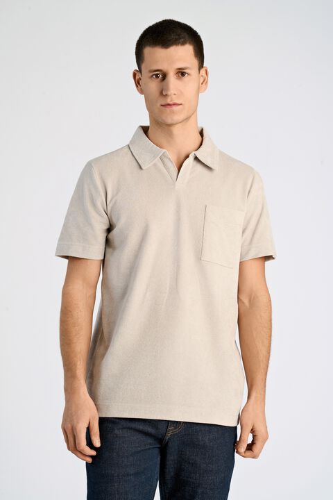 Towel v-neck polo S/S