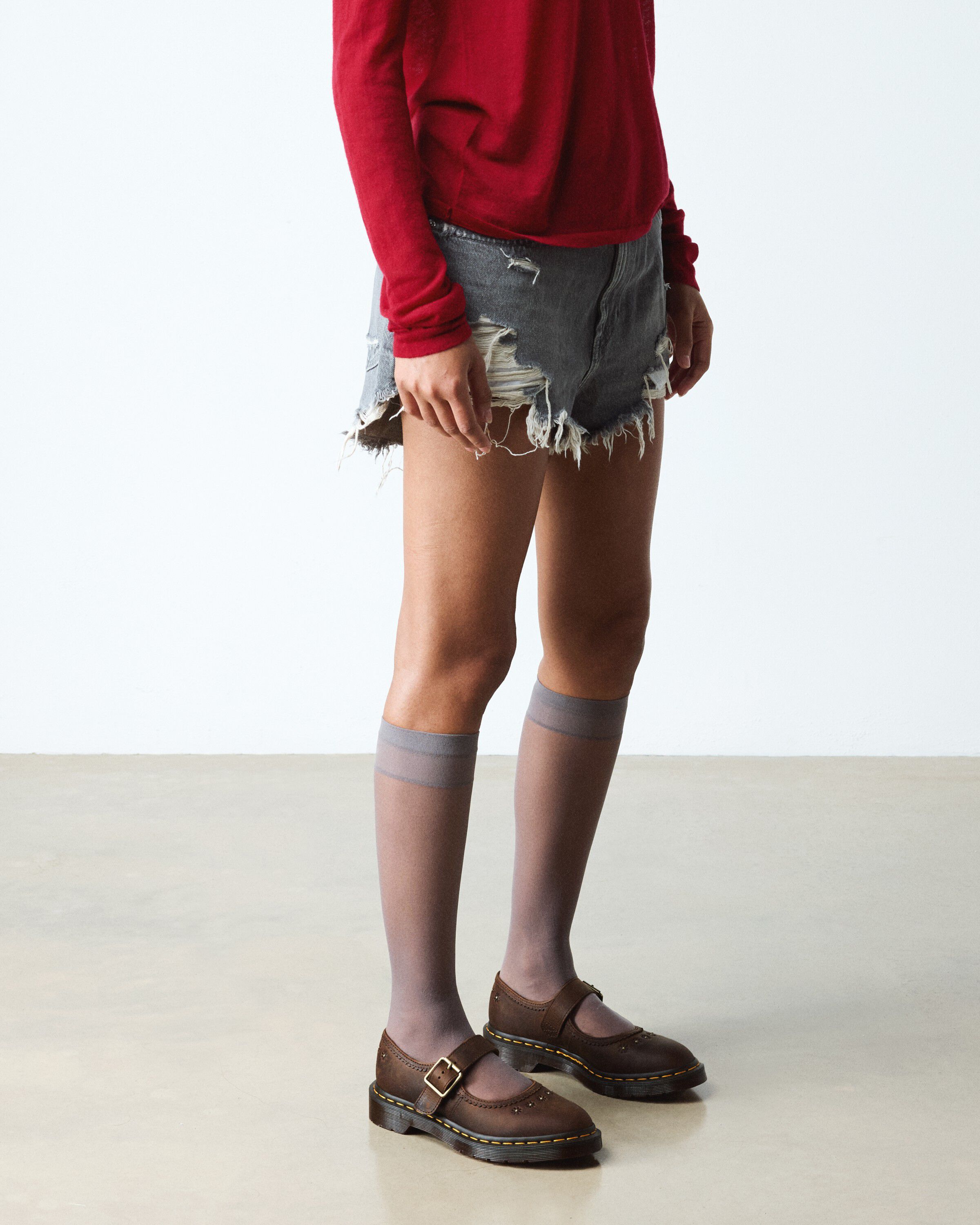 Mary Jane Flower Dark Brown Crazy Horse