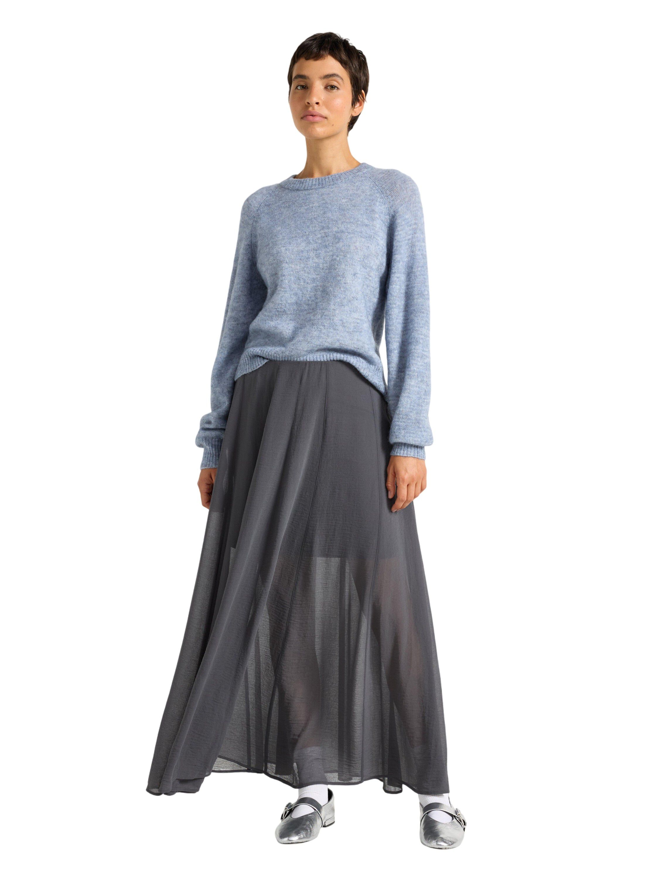 Volumin&ouml;s maxikjol i chiffong med r