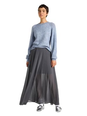 Volumin&ouml;s maxikjol i chiffong med r