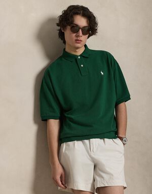 Relaxed Fit Mesh Polo Shirt