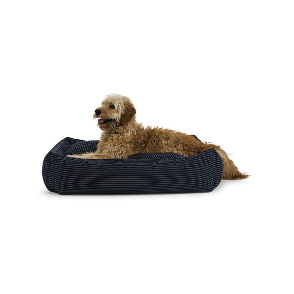 Fossflakes Dog bed Blue pinstripe
