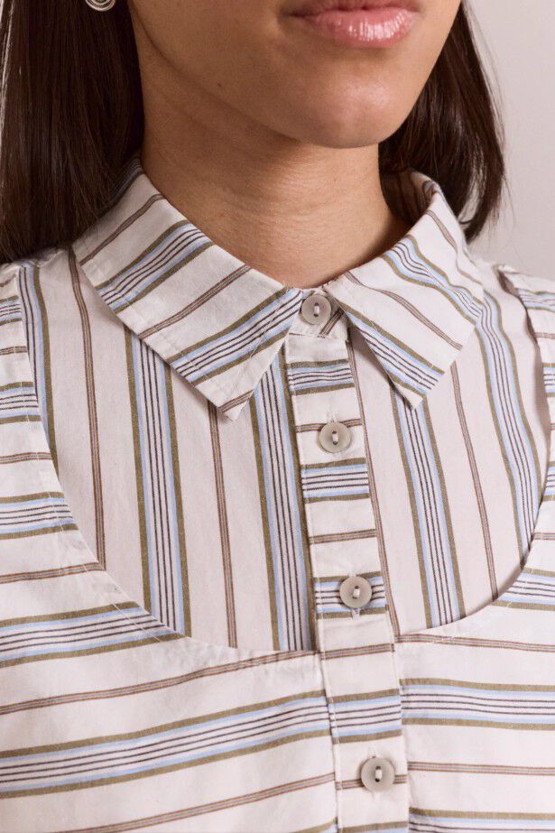 VALERIA DOUBLE LAYER SHIRT - CARAWAY STRIPE