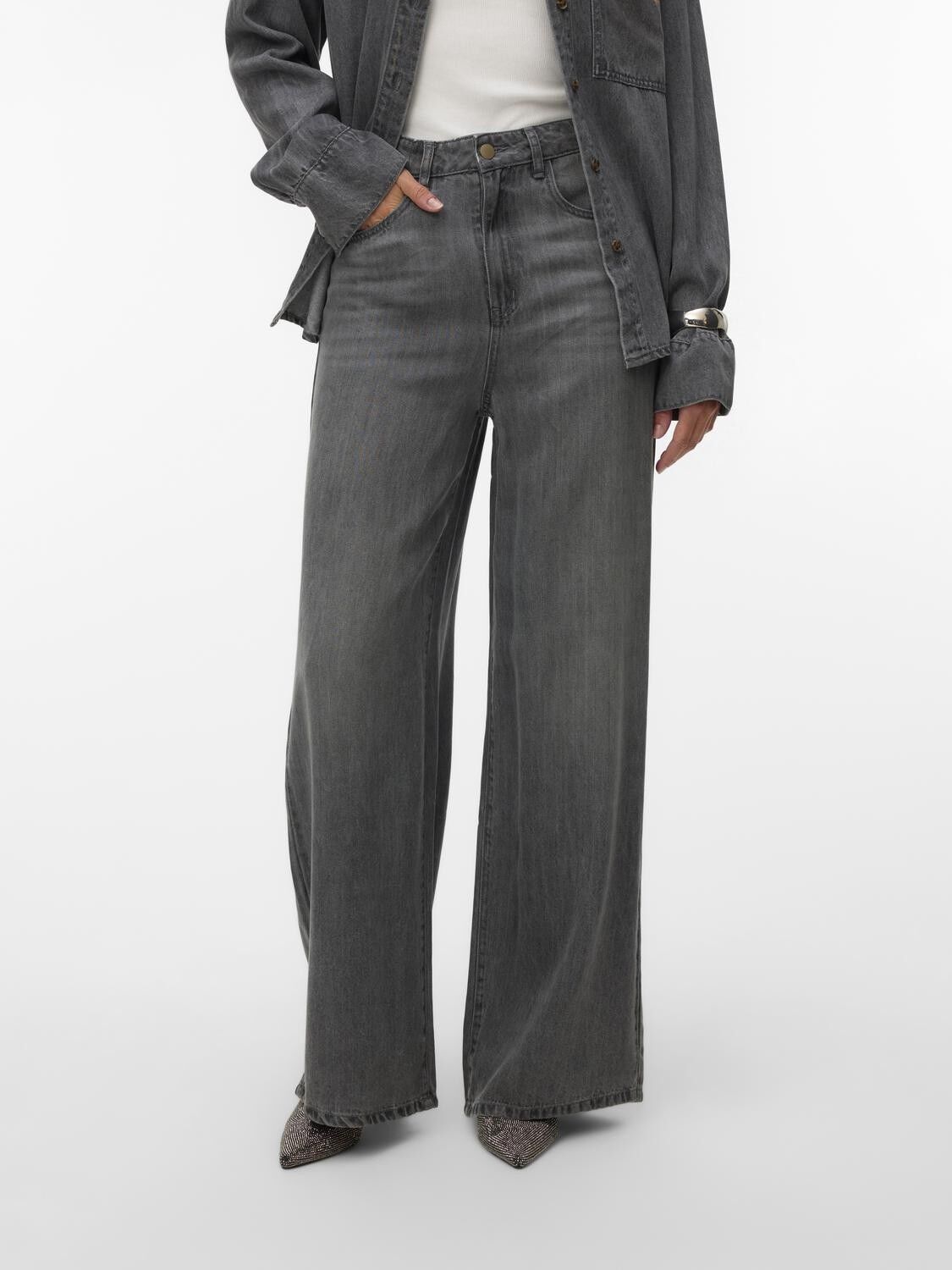 Awelina Hr Wide Jeans Mix