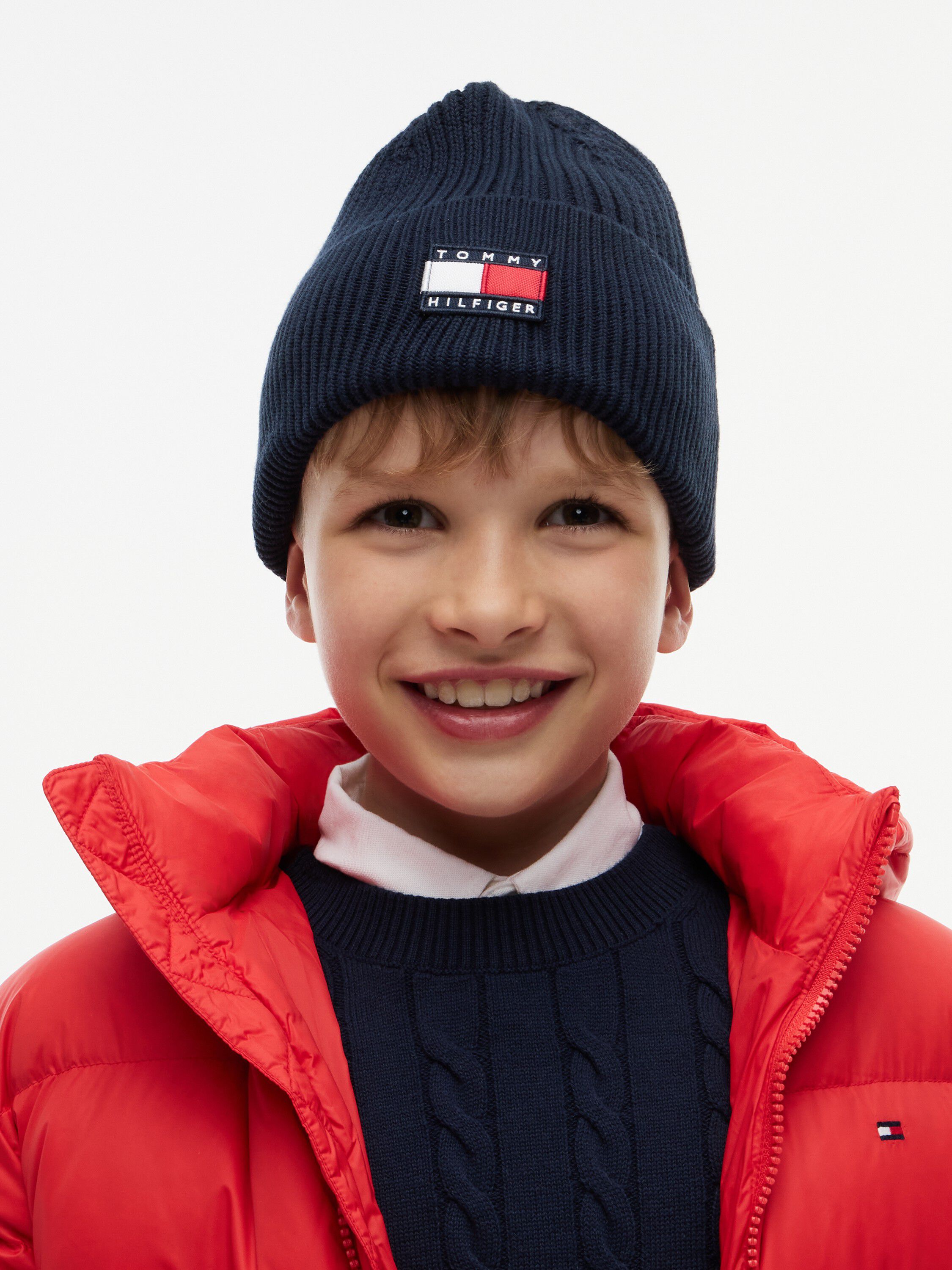 Kids' Heritage Flag Logo Rib-Knit Beanie
