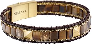 Brown Tiger Eye Stud Bracelet