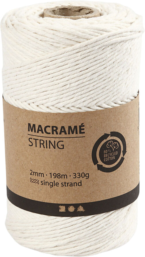 Macramé snor, L: 198 m, diam. 2 mm.