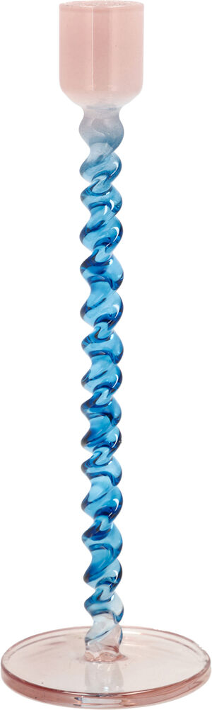 Lysestake Styles 7,4 x 20,3 cm Blå/Rosa Glass