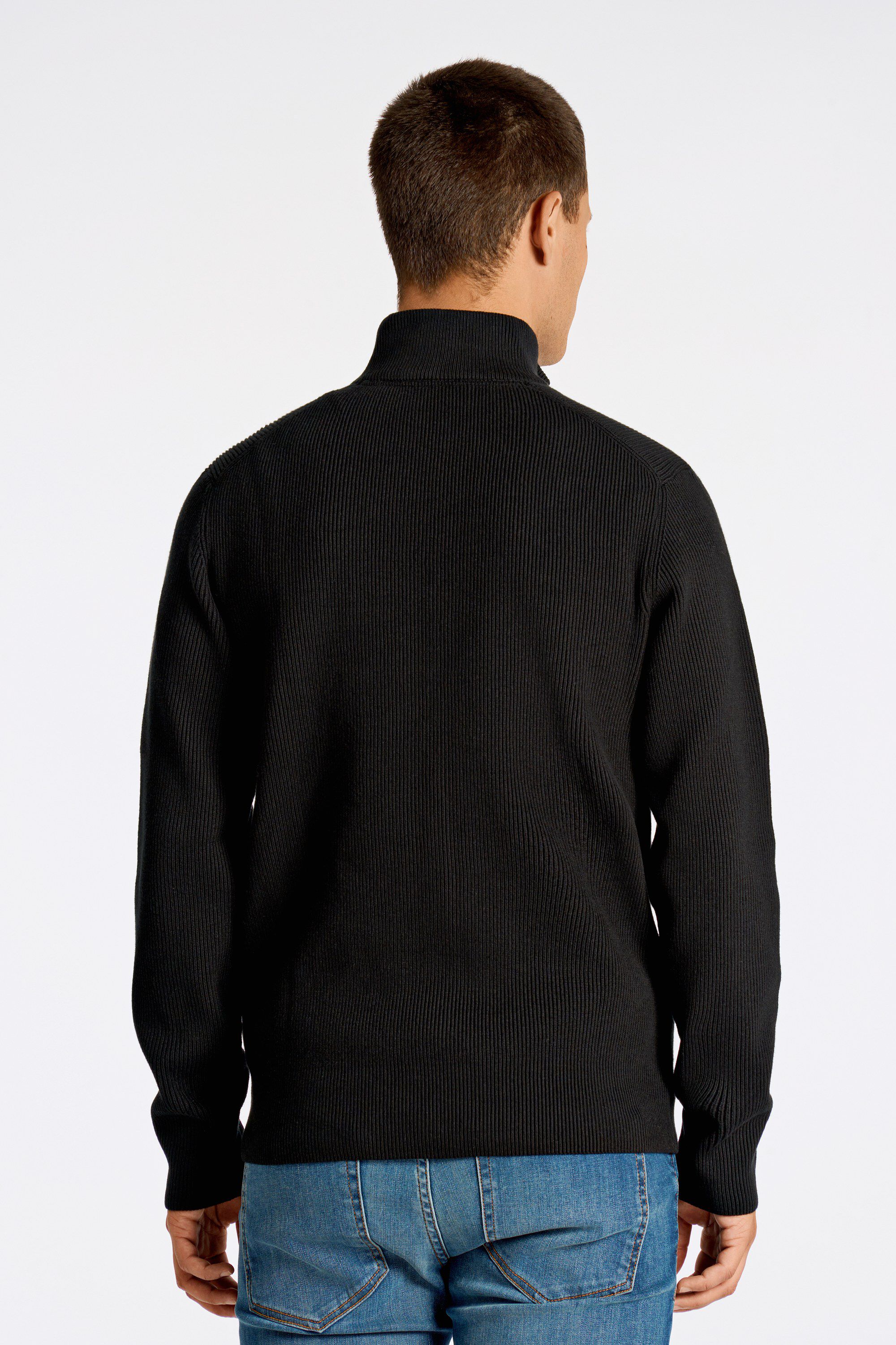 Half zip rib knit