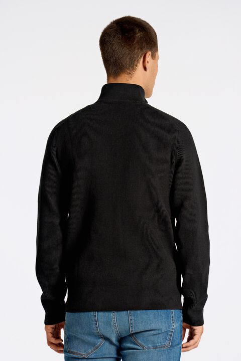 Half zip rib knit