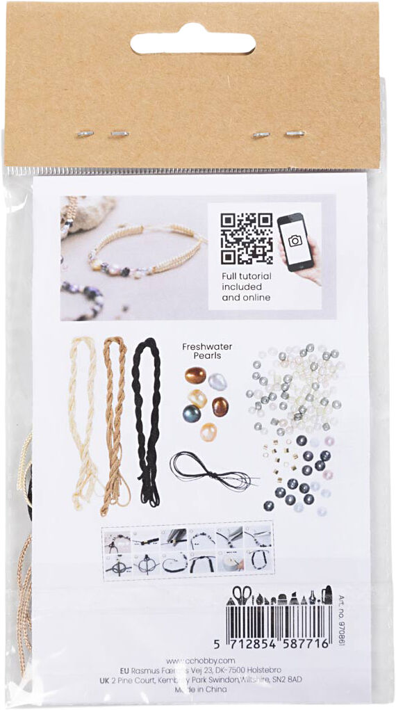 Mini DIY Kit Smykker, Armb&aring;nd med knyttet l&aring;s