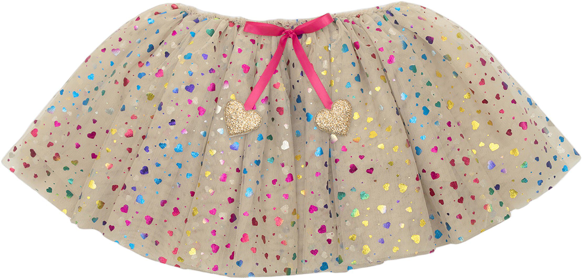 Mimi & Lula - Tylsk&oslash;rt - Beige Rainbow Hearts