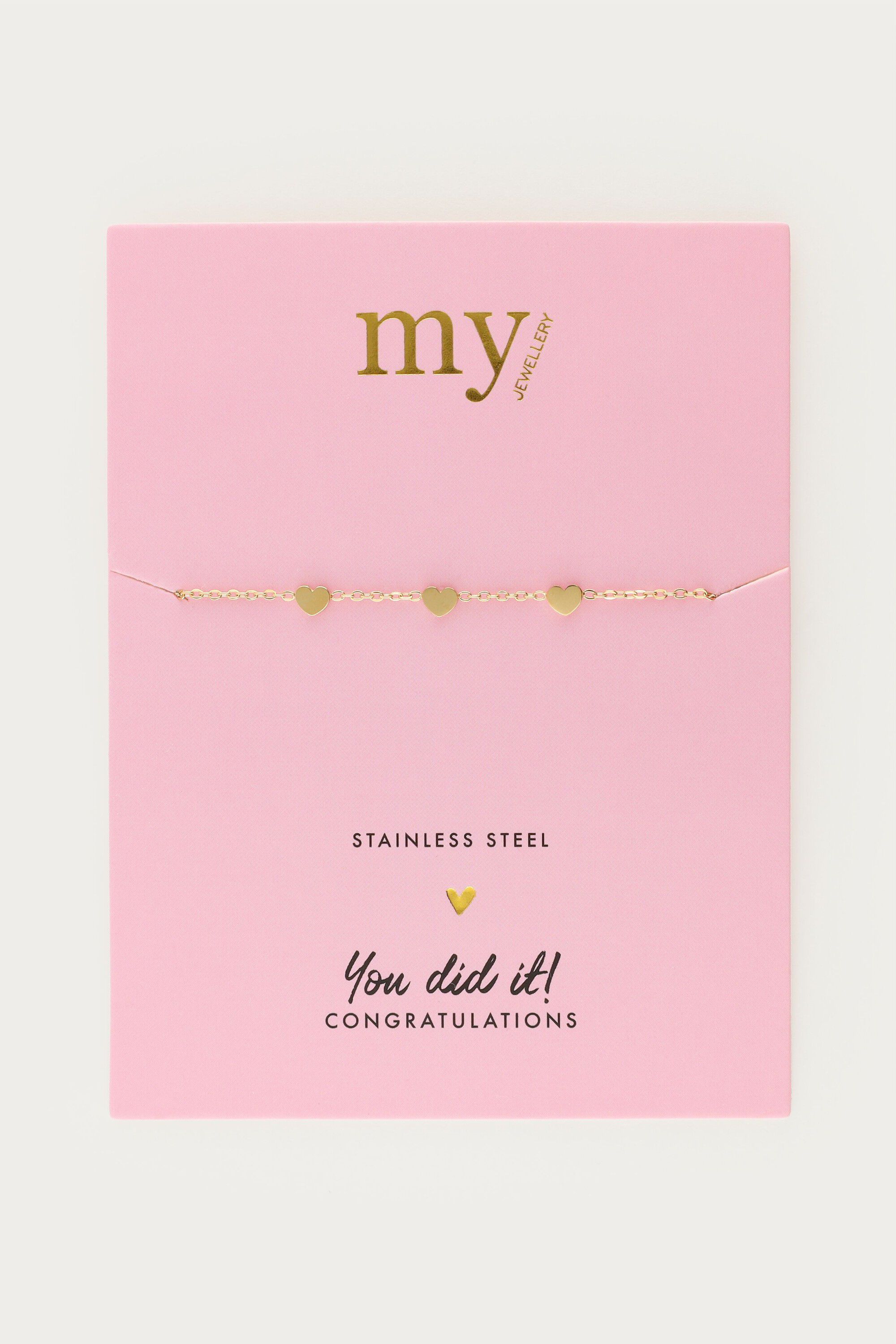 Bracelet with three hearts graduation