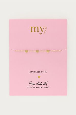 Bracelet with three hearts graduation
