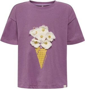 KMGCREAM LIFE SS LOOSE PRINTED TEE