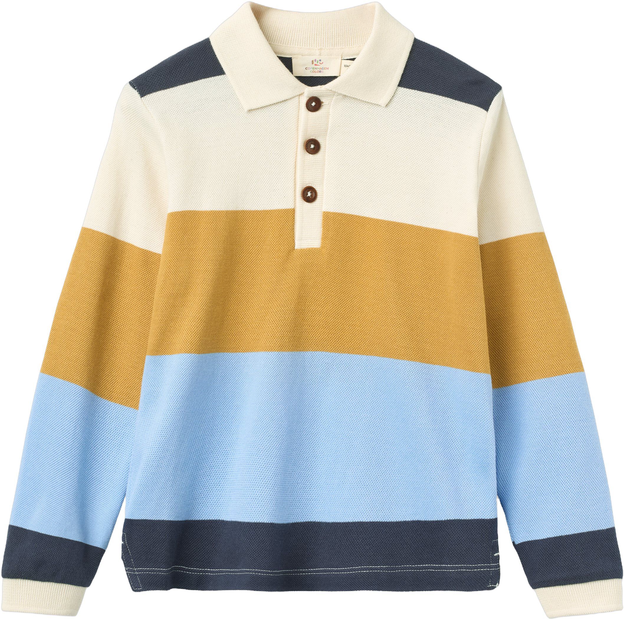 Stripe Pique Polo w. LS