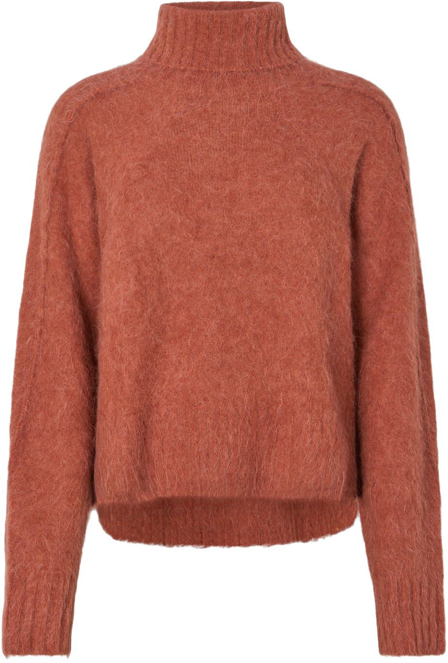 Fluffy knit funnel-neck sweater - M